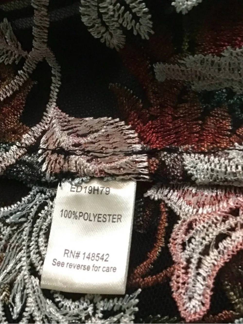 Aratta Sheer Floral Maxi Robe in Black with Multicolor Embroidery - Picture 7 of 7